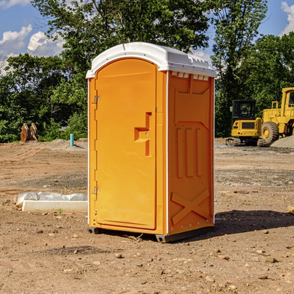 how often are the portable restrooms cleaned and serviced during a rental period in Red Lake Falls